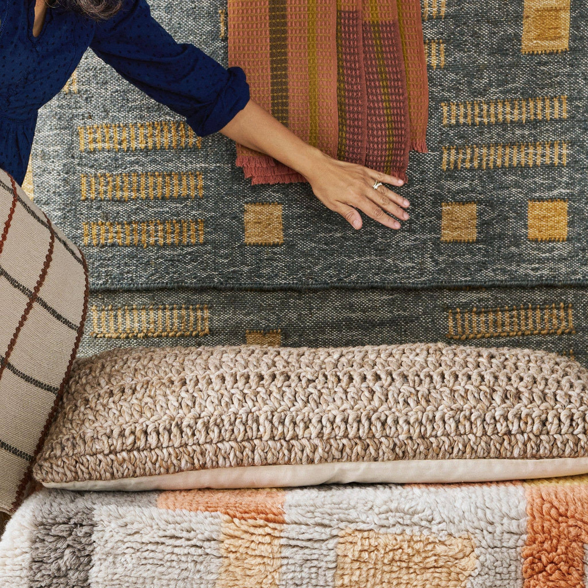 Cure Hand Crochet Large Lumbar Pillow - Source by Studio Skara, view 4