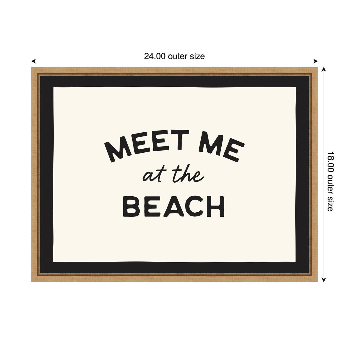 Meet Me at the Beach Coastal Typography Beach House Welcome by Lucky Guava Framed Canvas Wall Art Print