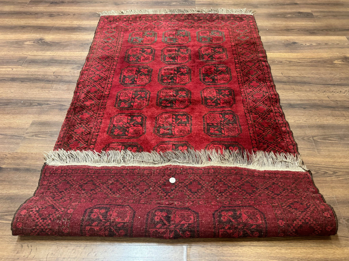 Afghan Turkoman Bokhara Bashir Rug 3x6, Red - Jewel Rugs, view 12