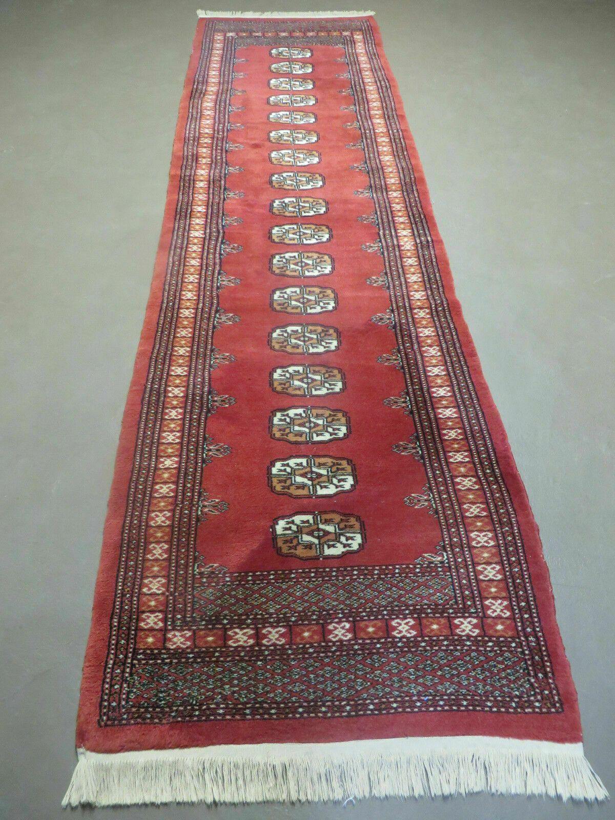 2' 8" X 10' Vintage Handmade Bokhara Turkoman Pakistani Wool Runner Rug Nice - Jewel Rugs, view 2