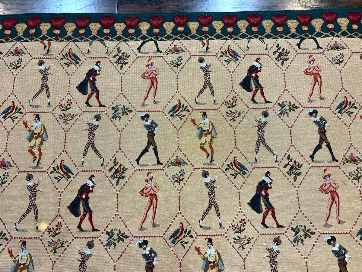 Square Tapestry 5x5, Wall Hanging, Human Pictorials, Court Jesters, Vintage - Jewel Rugs, view 5