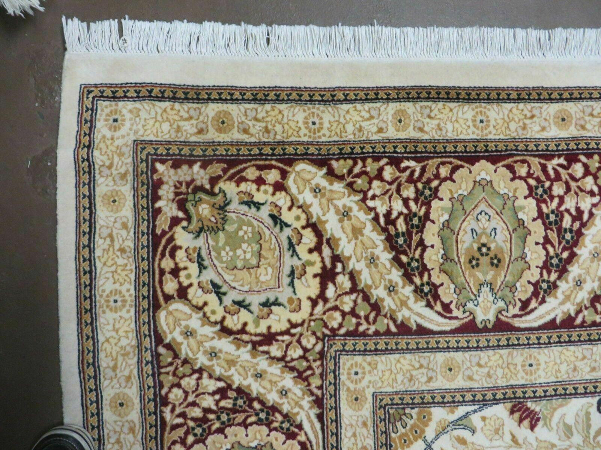 9' X 12' Vintage Handmade Wool Rug Pakistani Floral Design Nice Vegetable Dye - Jewel Rugs, view 6