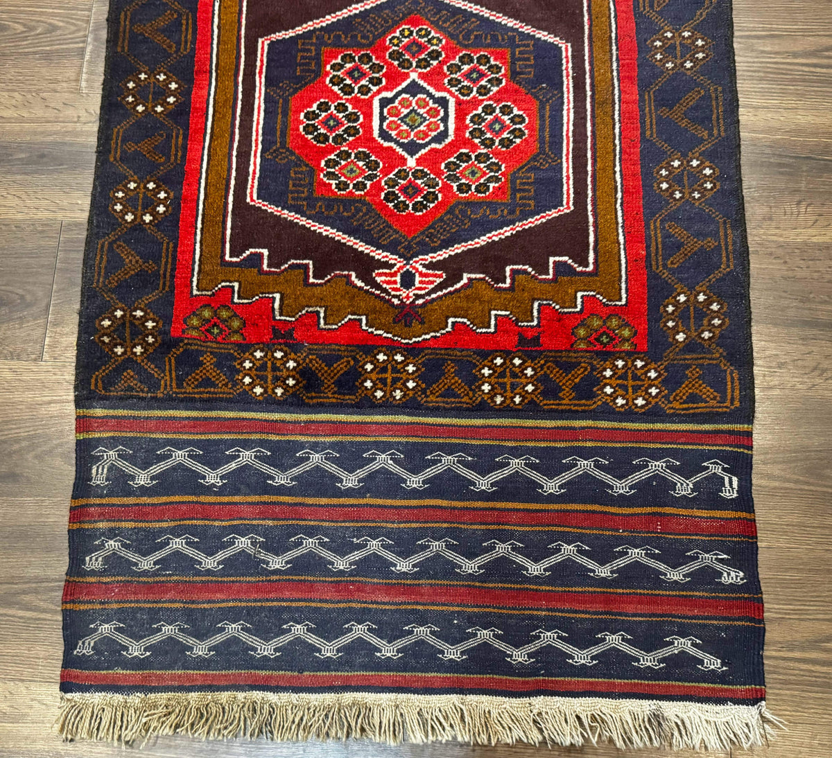 Afghan Rug 3x5, Tribal, Navy Blue, Wool, Handmade, Geometric, Rustic - Jewel Rugs, view 9