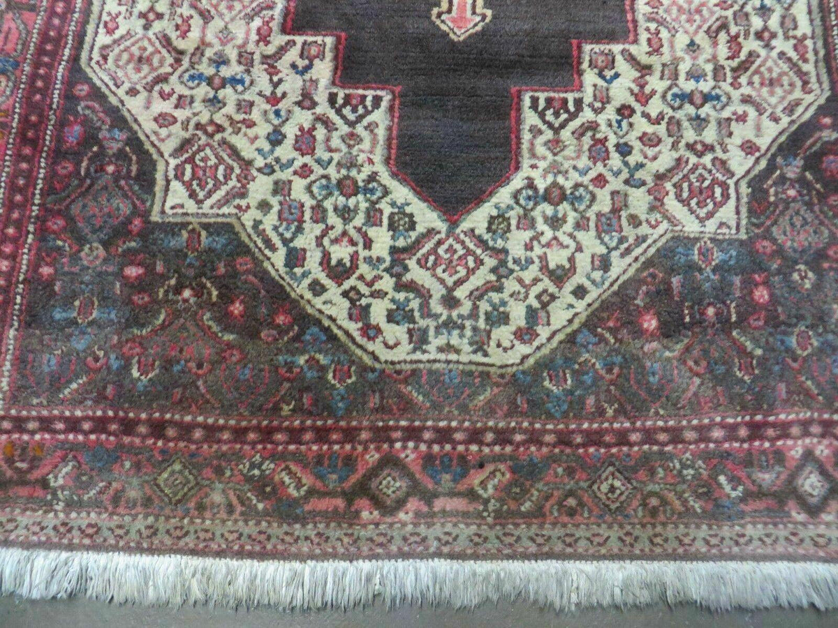 4' X 5' Antique Handmade India Floral Oriental Wool Rug Brown Vegetable Dyes - Jewel Rugs, view 6