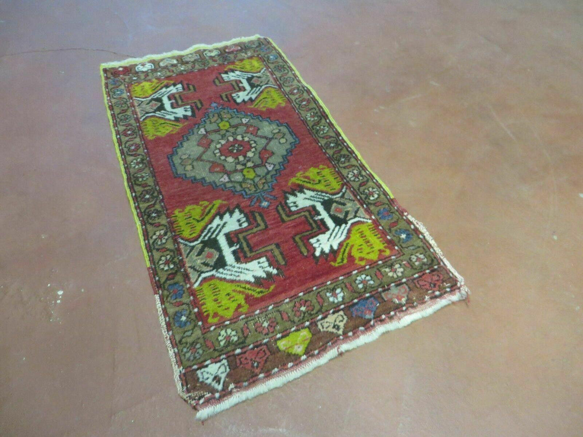 20" X 38" Antique Handmade Turkish Oushak Oshak Yastik Wool Rug Mat Turkey Nice - Jewel Rugs, view 3