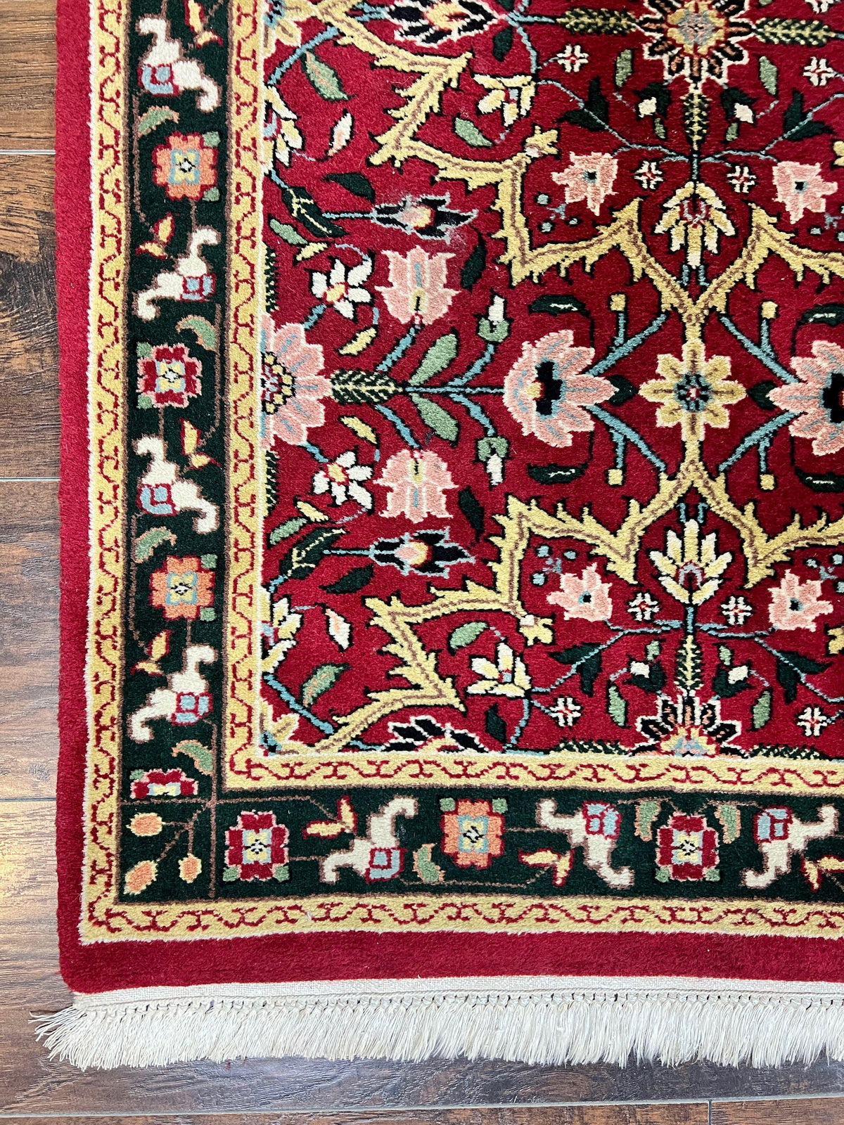 Indo Persian Runner Rug 2.6 x 10, Floral Hand Knotted Wool Hallway Rug, Red - Jewel Rugs, view 8