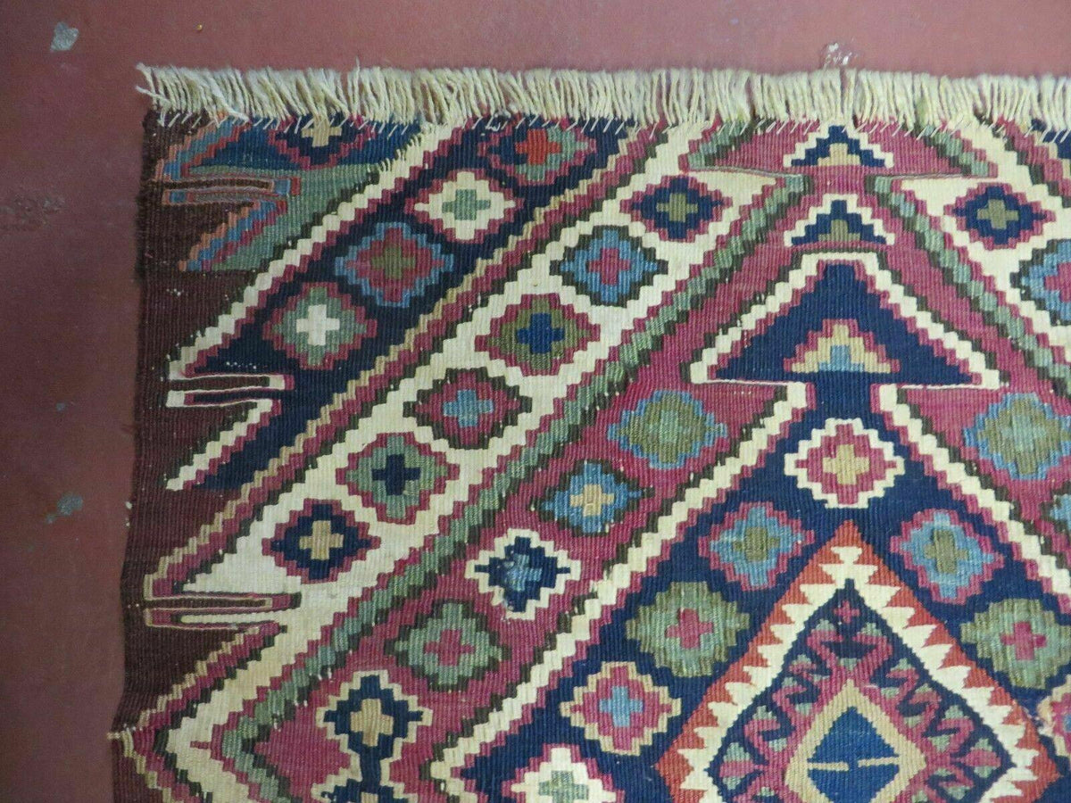 2' 1" X 4' 4" Antique Handmade Bagface Kilim Shirvan Caucasian Wool Rug Nice - Jewel Rugs, view 6