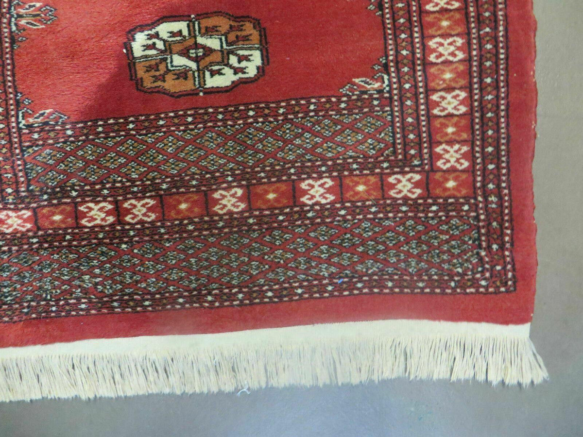2' 8" X 10' Vintage Handmade Bokhara Turkoman Pakistani Wool Runner Rug Nice - Jewel Rugs, view 10