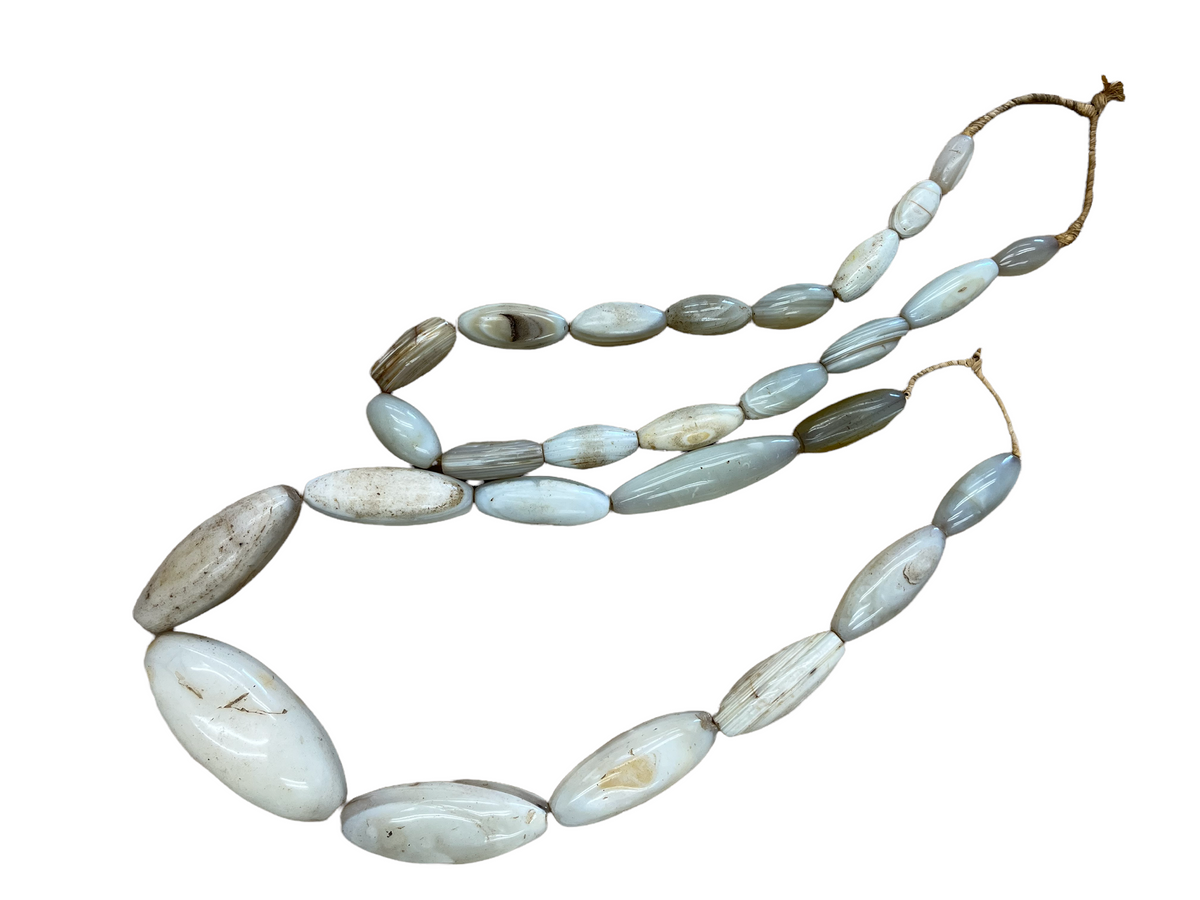 14" Long Natural Agate Strand Approx.0.75" diameter