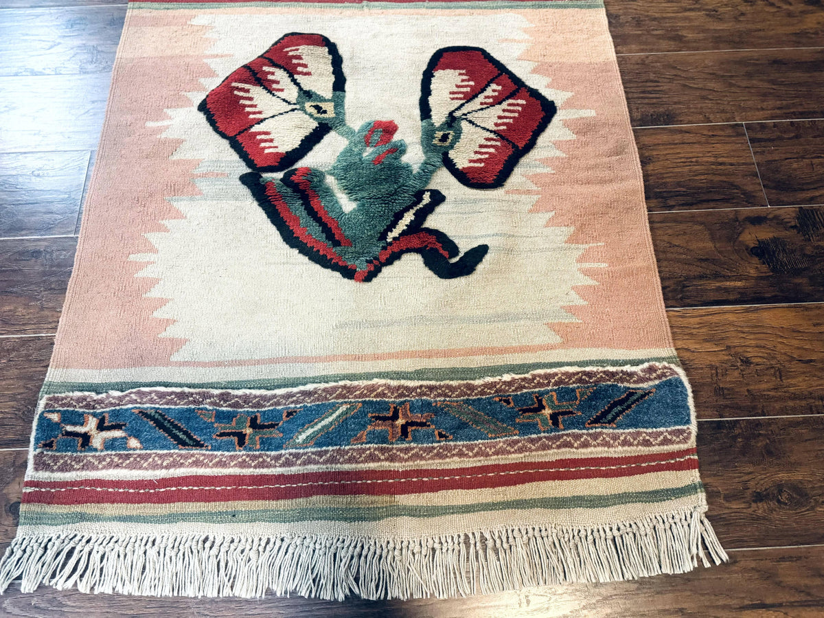 Turkish Kilim Rug 2.5 x 4.7, Flatweave Bohemian Blanket Rug, Wall Hanging Tapestry Rug - Jewel Rugs, view 6
