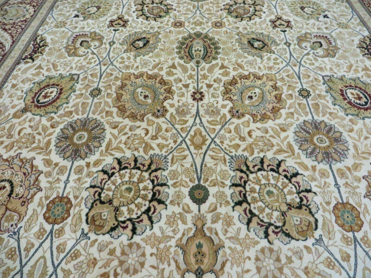 9' X 12' Vintage Handmade Wool Rug Pakistani Floral Design Nice Vegetable Dye - Jewel Rugs, view 4