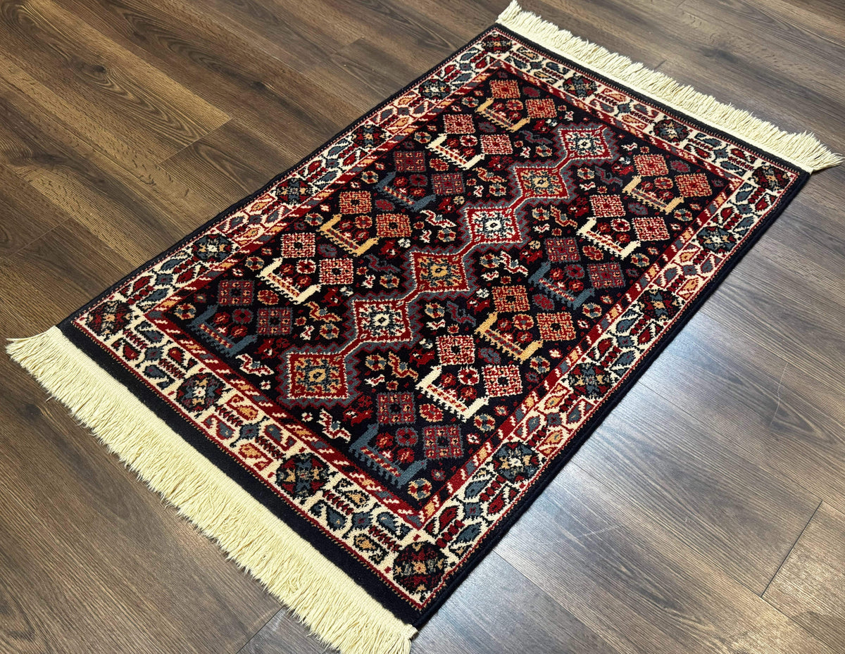 Small Karastan Rug 3x4, Yuruk Collection, Wool, Tribal, Geometric, Navy Blue - Jewel Rugs, view 3