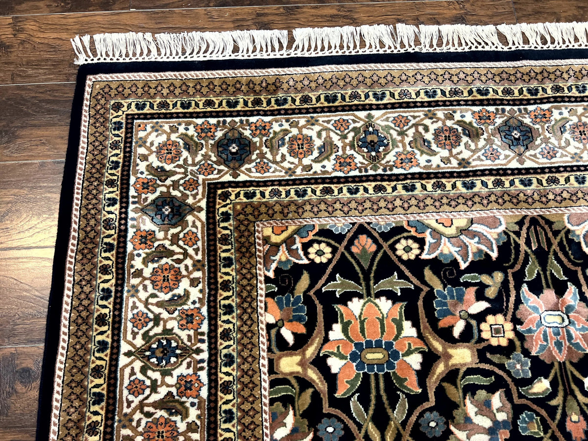 Indo Persian Bidjar Rug 6x10, Vintage Handmade Wool Carpet, Allover Pattern - Jewel Rugs, view 6