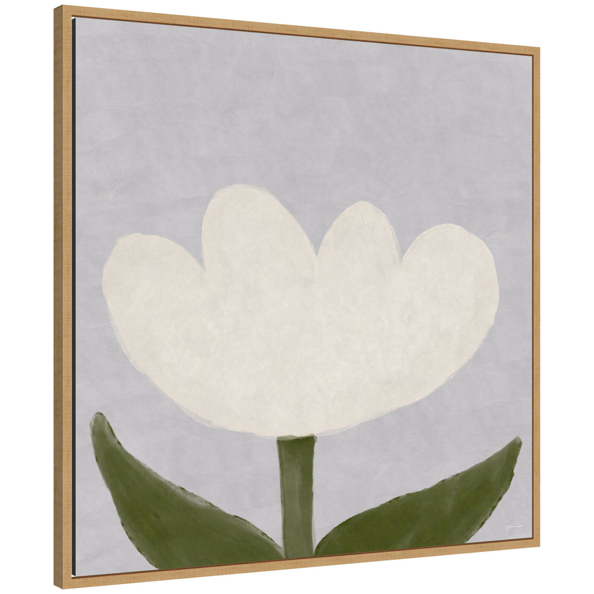 White Tulip by Gabrielly Guedes Framed Canvas Wall Art Print