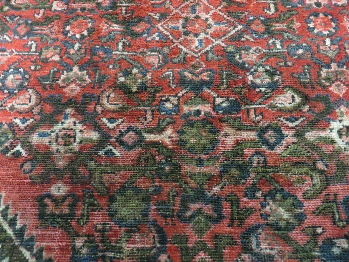 5' 6" X 10' Antique Handmade India Floral Oriental Wool Rug Veg Dyes Red Nice - Jewel Rugs, view 5