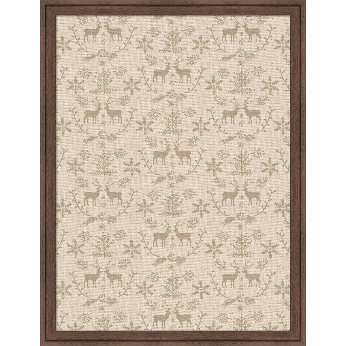 Framed Fabric Magnetic Board Reindeer Linen Wall Organization