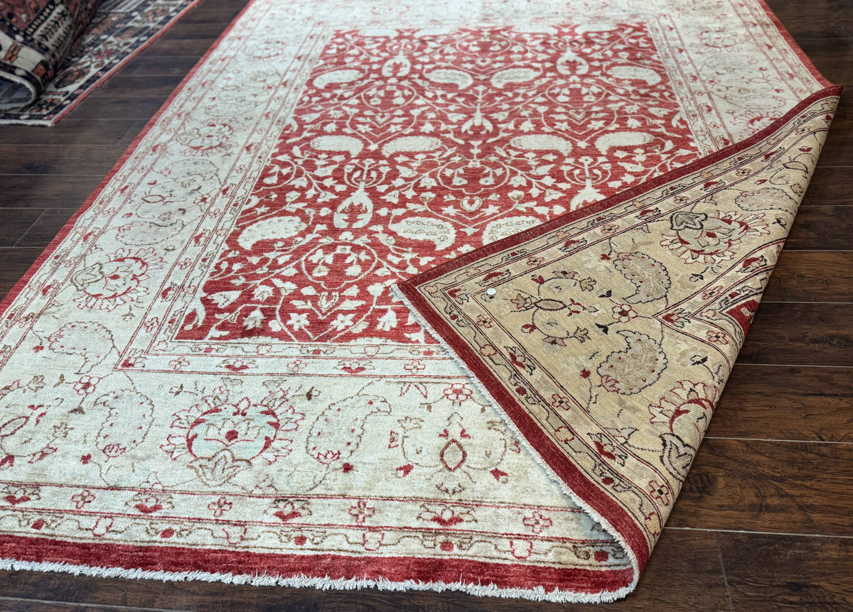 Pakistani Chobi Rug 8x10, Red, Handmade - Jewel Rugs, view 12