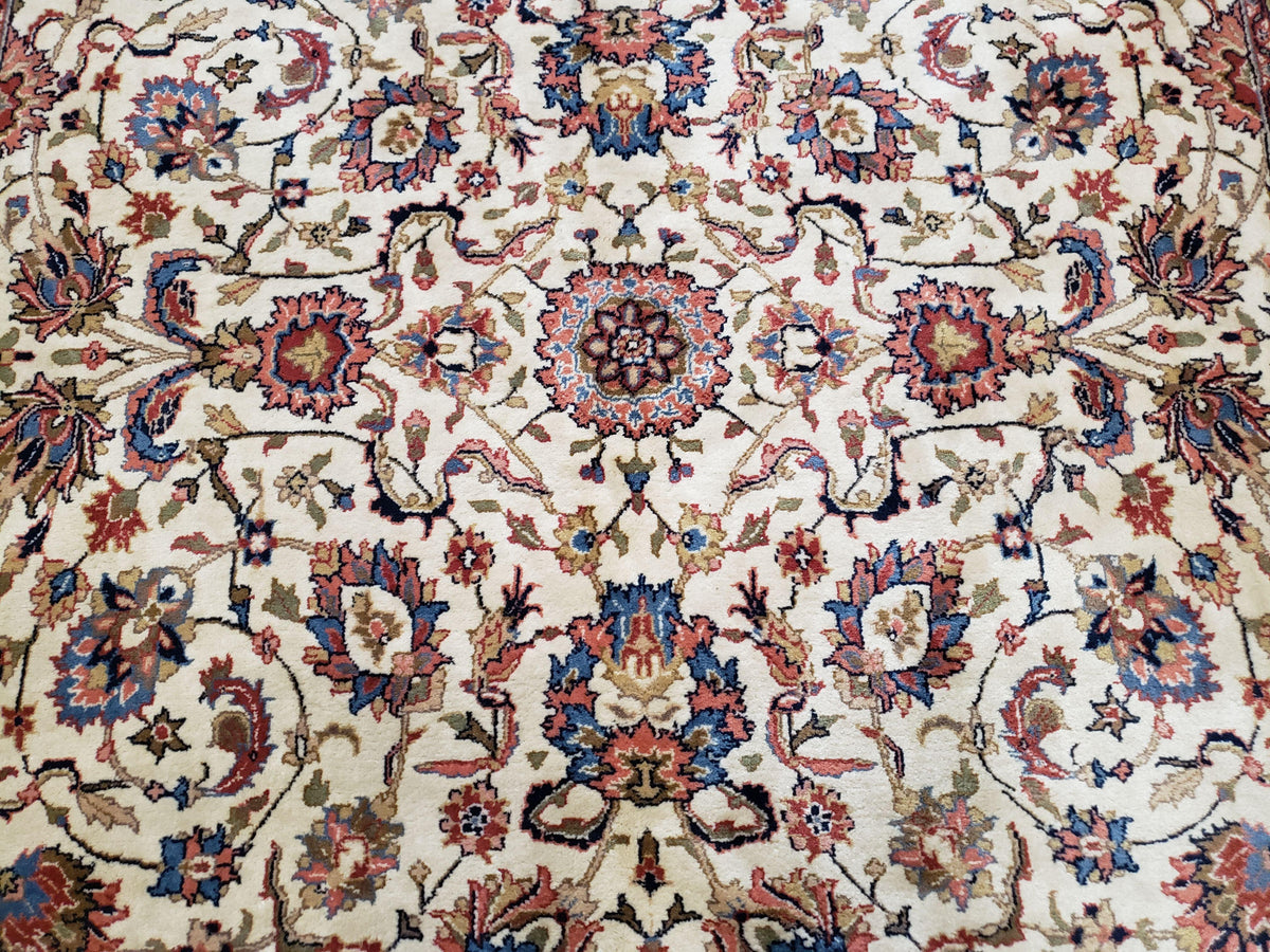 6x9 Top Quality Handmade Wool Area Rug Floral Allover Carpet Veg Dyes Beige - Jewel Rugs, view 4