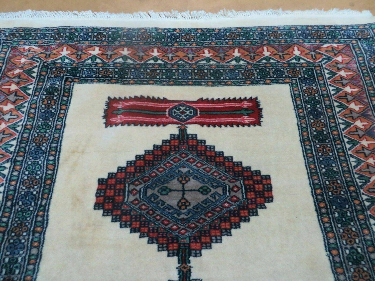 4' X 6' Vintage Handmade Bokhara Turkoman Pakistan Wool Rug Carpet Nice - Jewel Rugs, view 3