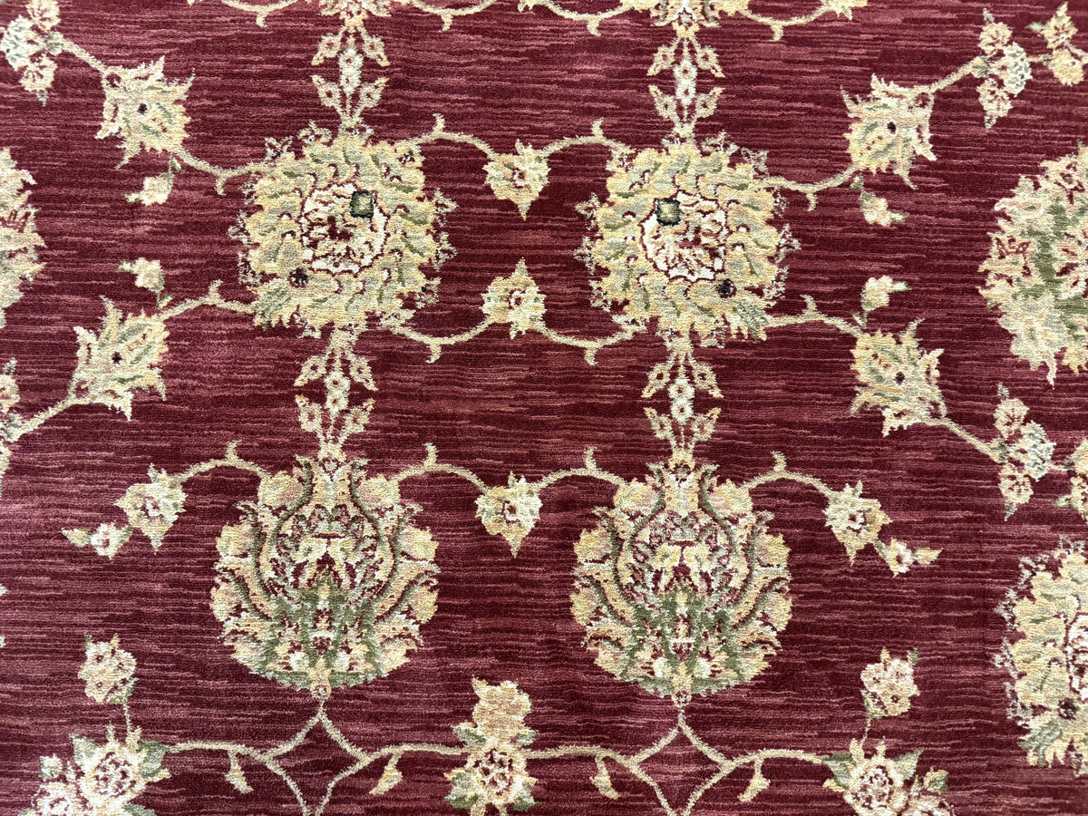 Traditional Wool Oriental Rug 9x13, Large Power Loomed Carpet, Burgundy - Jewel Rugs, view 5