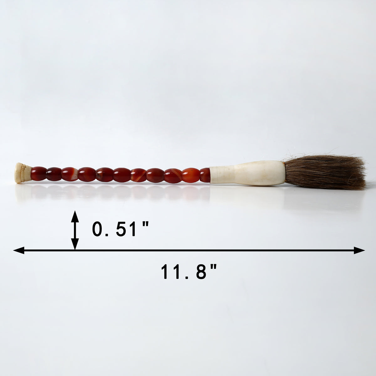 Approx. 13" Long Agate Calligraphy Brush Natural Garnet