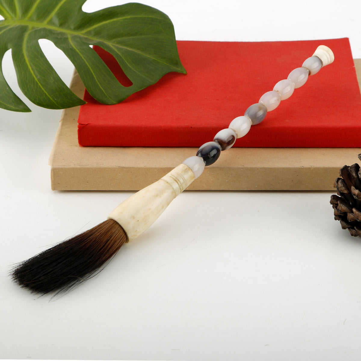 11" Calligraphy Brush Neutral Stone Beads