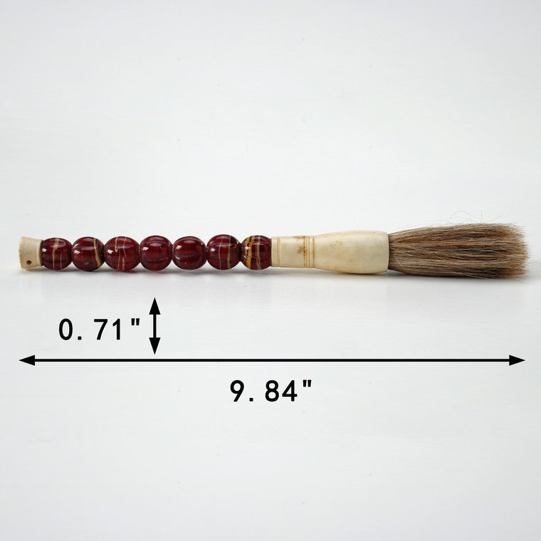 Approx.10"colored glass beads calligraphy brush scarlet image 3