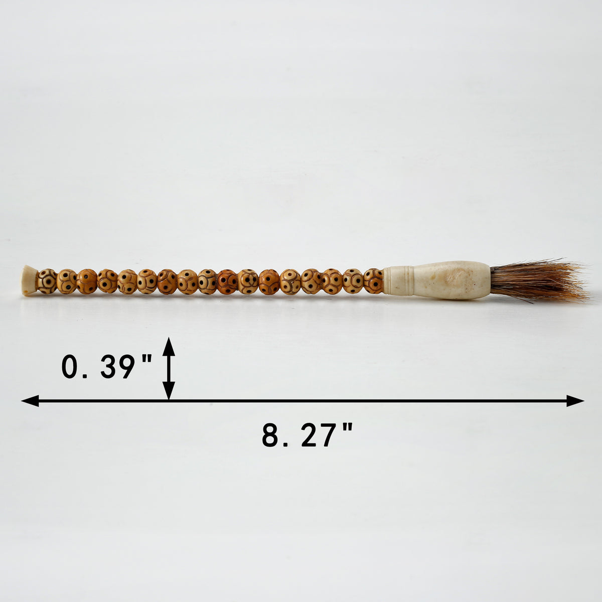 Approx.9" carved bone beads calligraphy brush