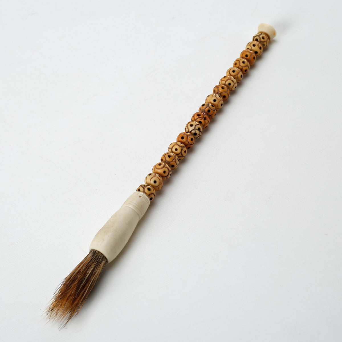 Approx.9" carved bone beads calligraphy brush