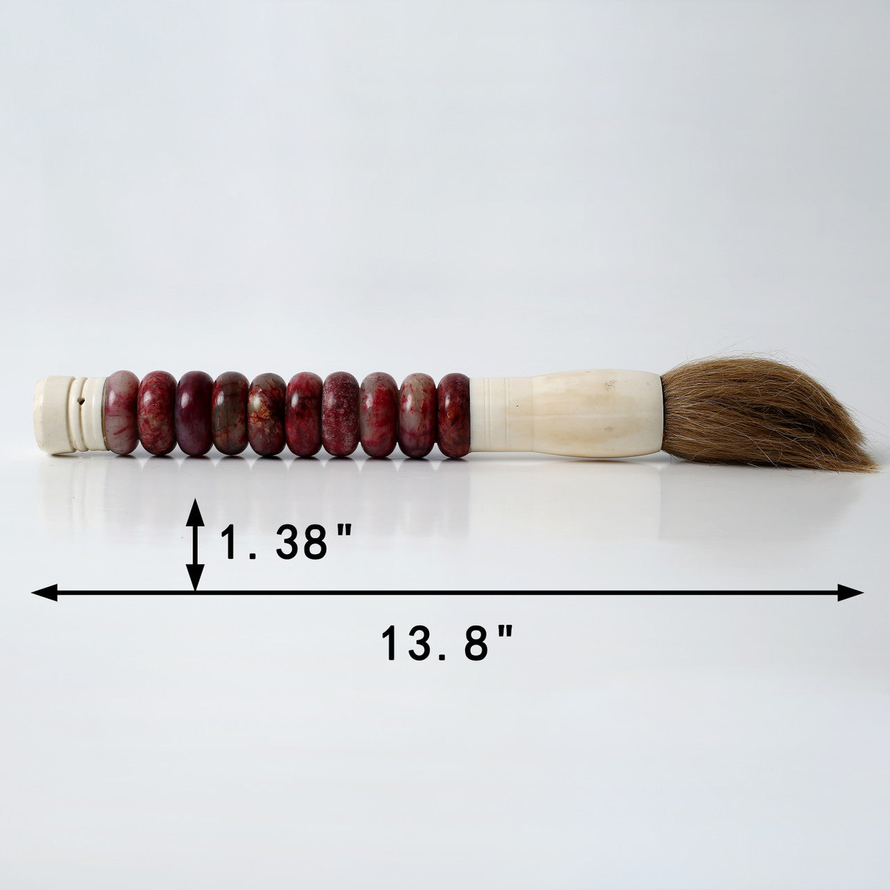 13" Calligraphy Brush Natural Brown/Red Jade Ring image