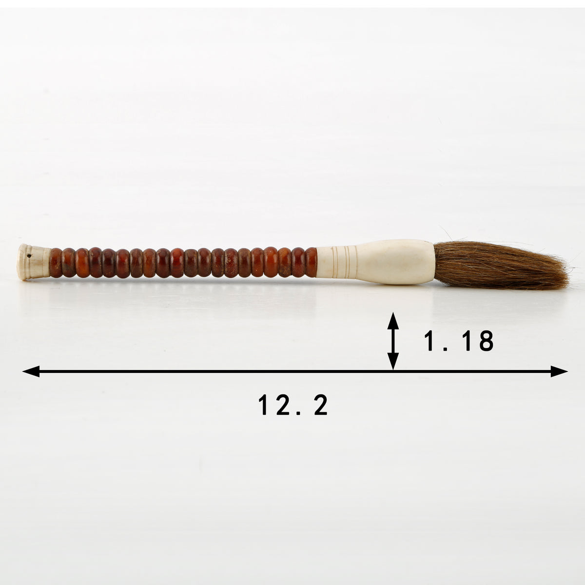 12" Calligraphy Brush Brown Marble Ring