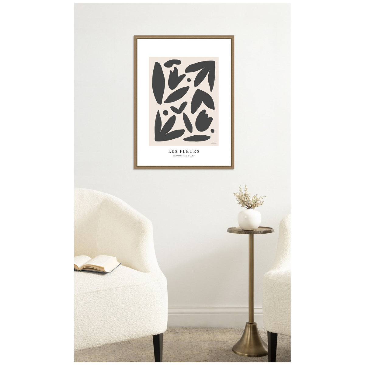 Exposition d Art Les Fleurs by Gabrielly Guedes Framed Canvas Wall Art Print