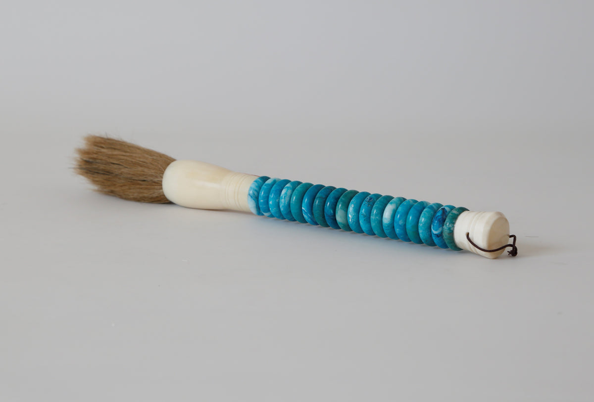 Approx. 13" Aqua Blue Jade Abacus Brush Large