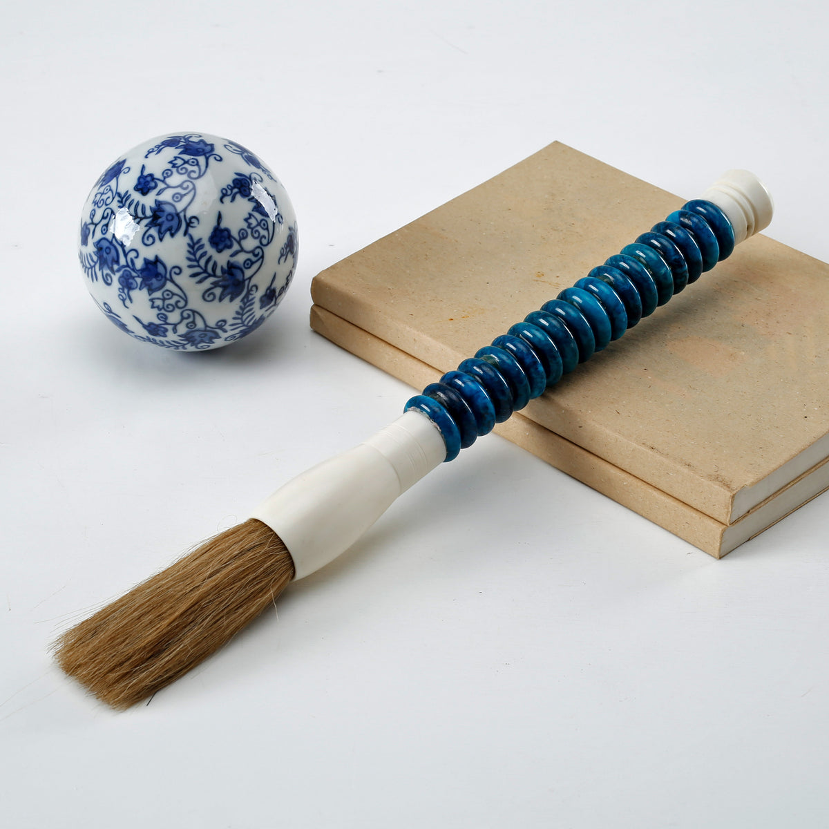 Approx. 13" Aqua Blue Jade Abacus Brush Large