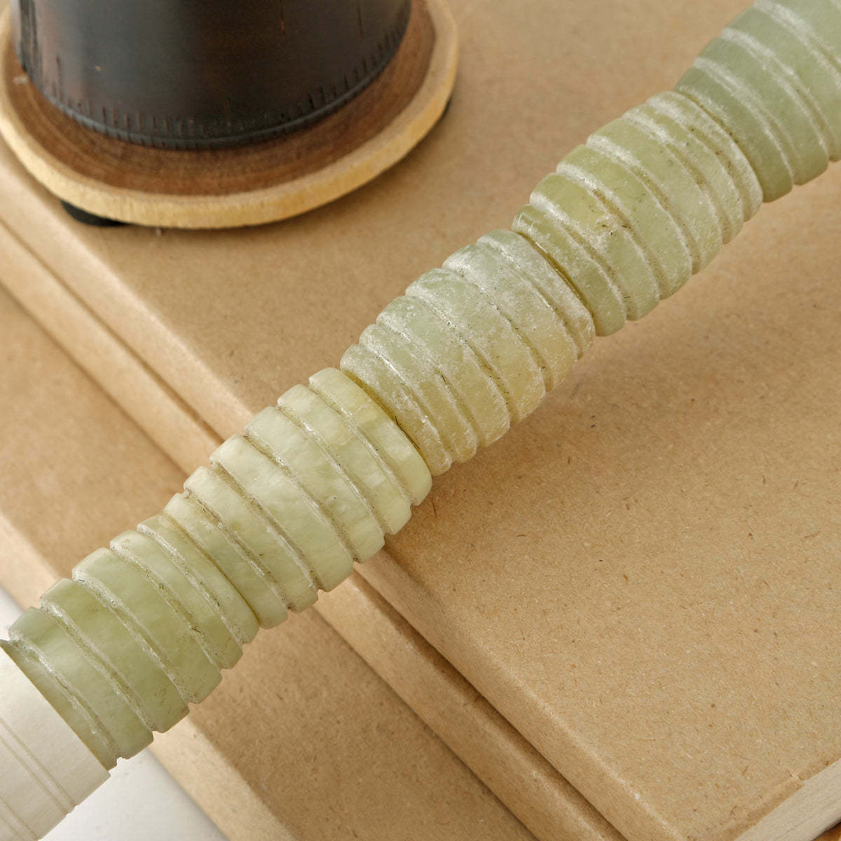 13" Calligraphy Brush with Neutral Green Jade Ring