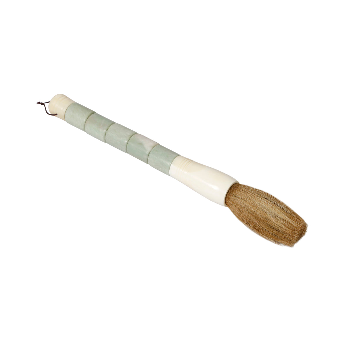 13" White Cylindrical Jade Calligraphy Brush