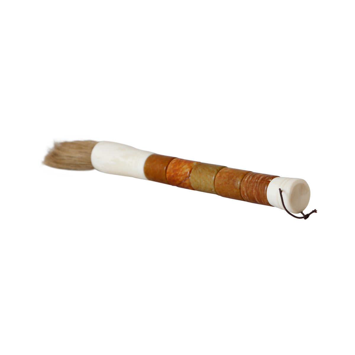 13" Tan Cylindrical Jade Calligraphy Brush
