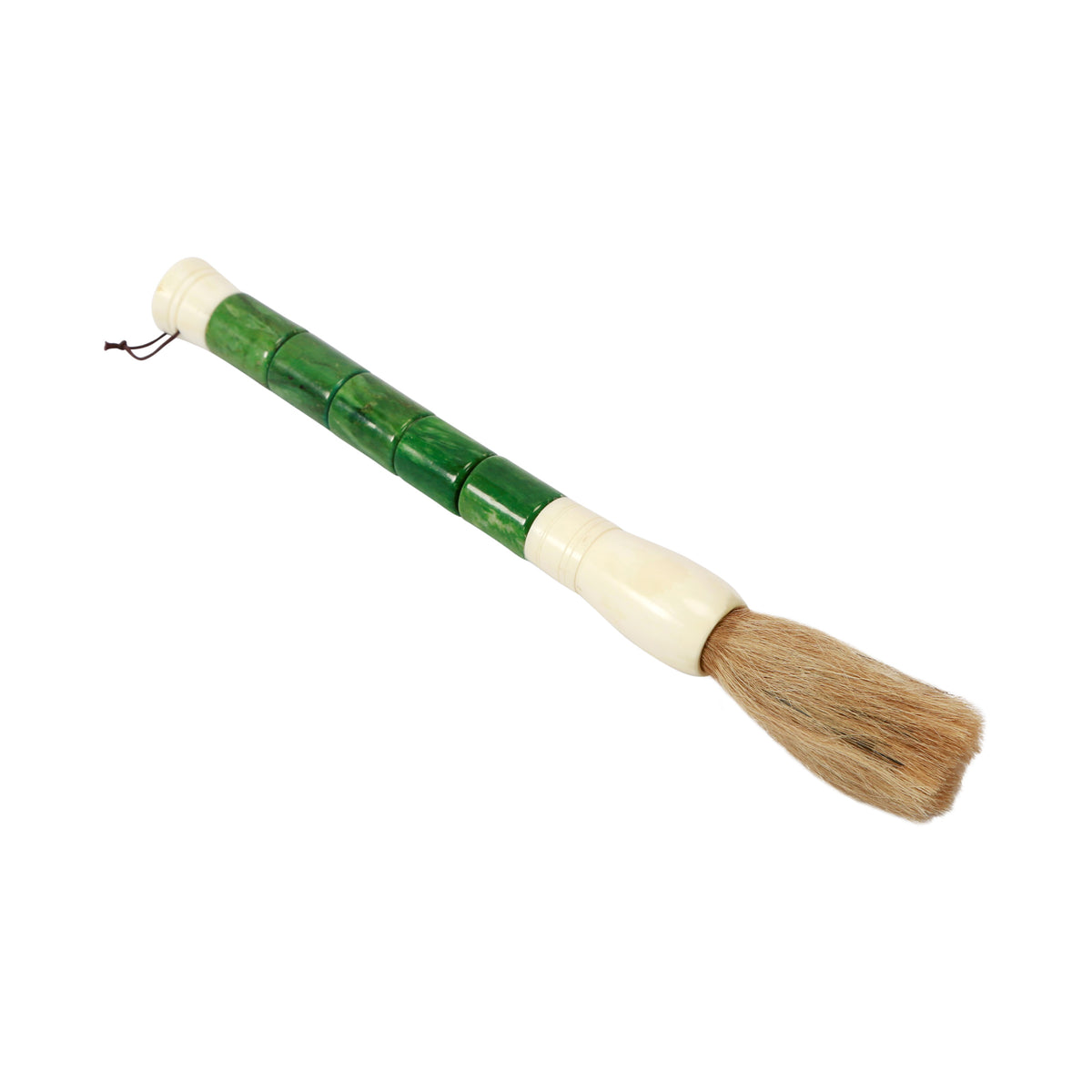 13" Green Cylindrical Jade Calligraphy Brush