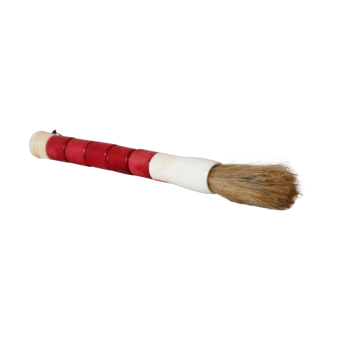 13" Red Cylindrical Jade Calligraphy Brush