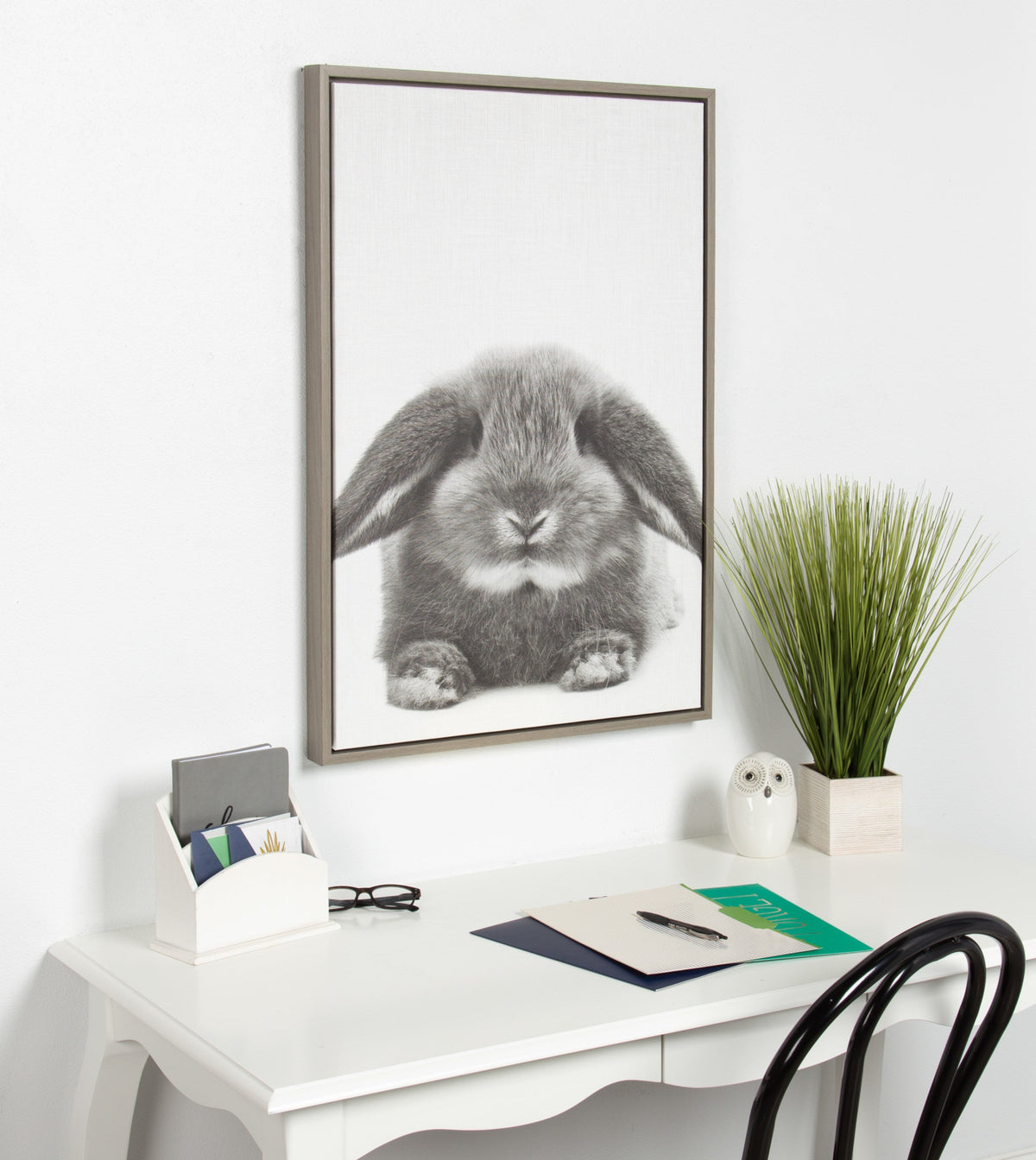 Sylvie Rabbit Framed Canvas by Simon Te of Tai Prints