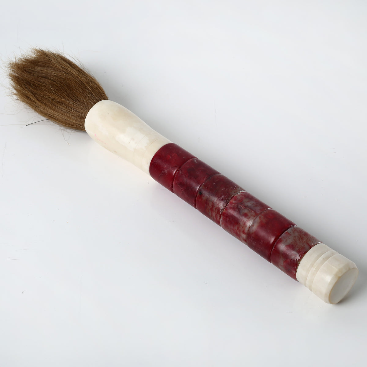 Approx. 15" Cylindrical Marble Calligraphy Brush Dark Garnet