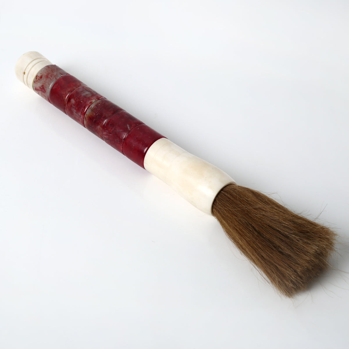 Approx. 15" Cylindrical Marble Calligraphy Brush Dark Garnet