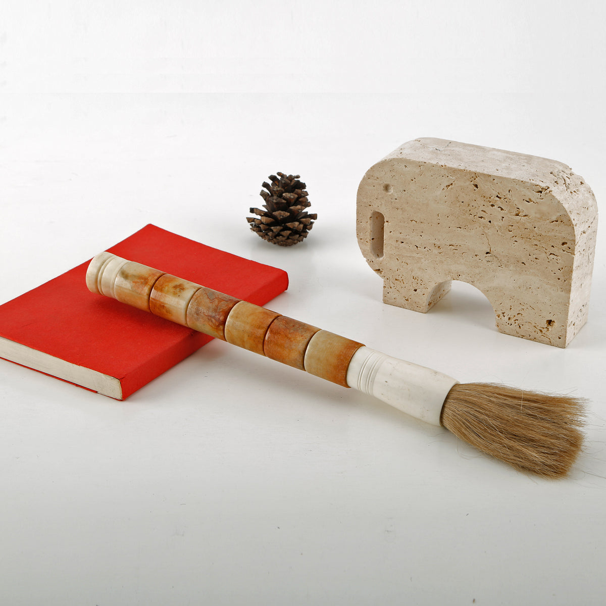 15" Calligraphy Brush Sunset Stone Cylinder