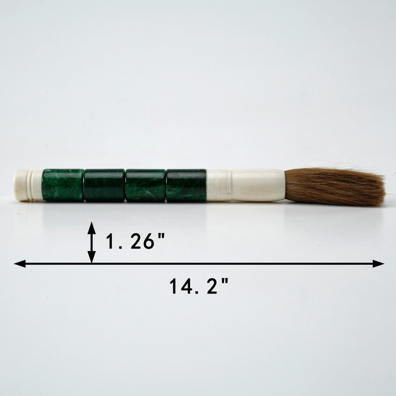 Green Cylindrical Jade Calligraphy Brush image