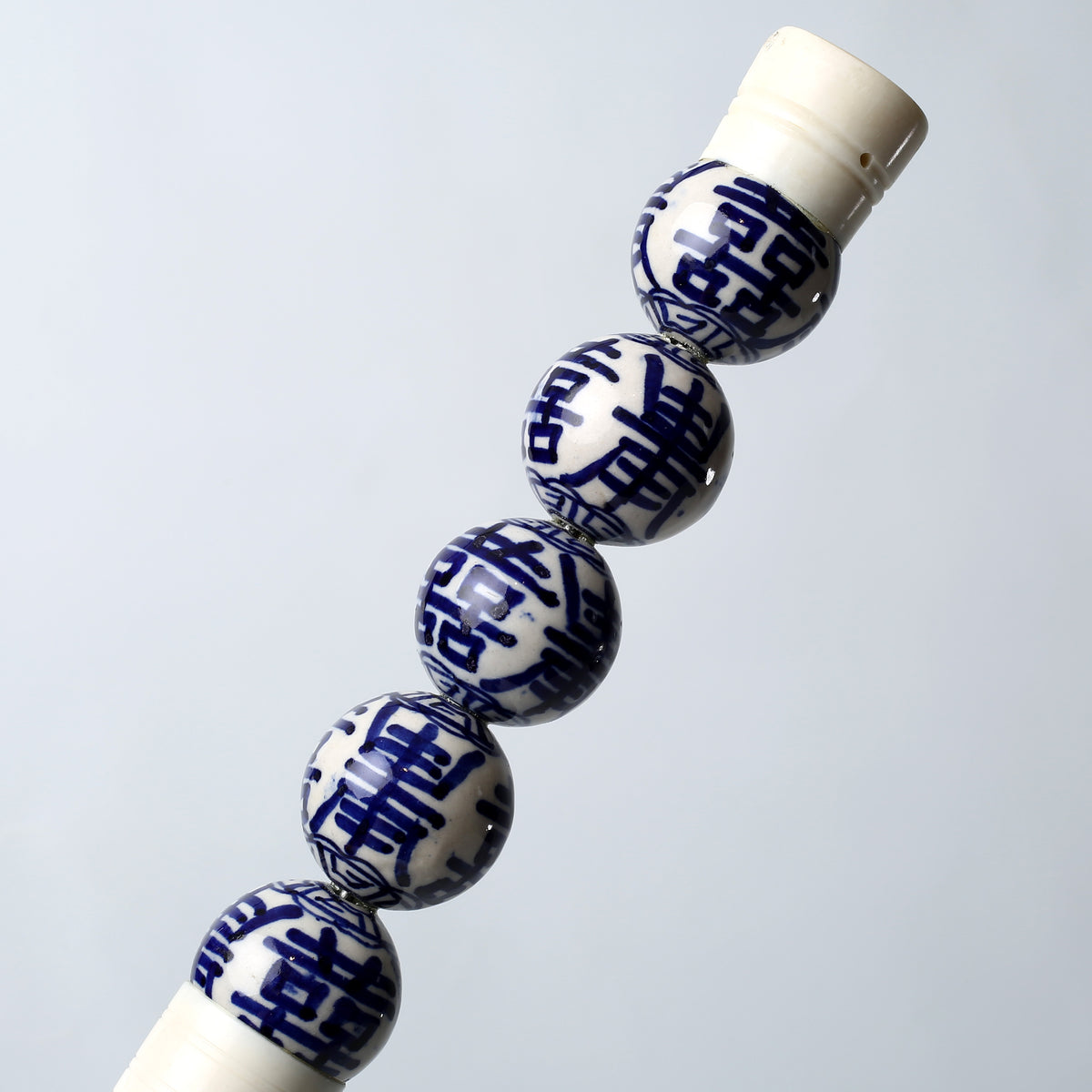 Approx. 15" Blue and White Ceramic Ball Calligraphy Brush