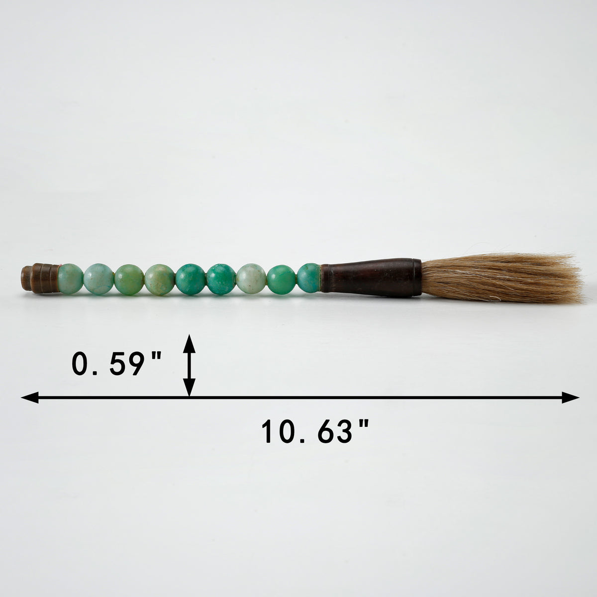 Approx.10"round apple green beads calligraphy brush