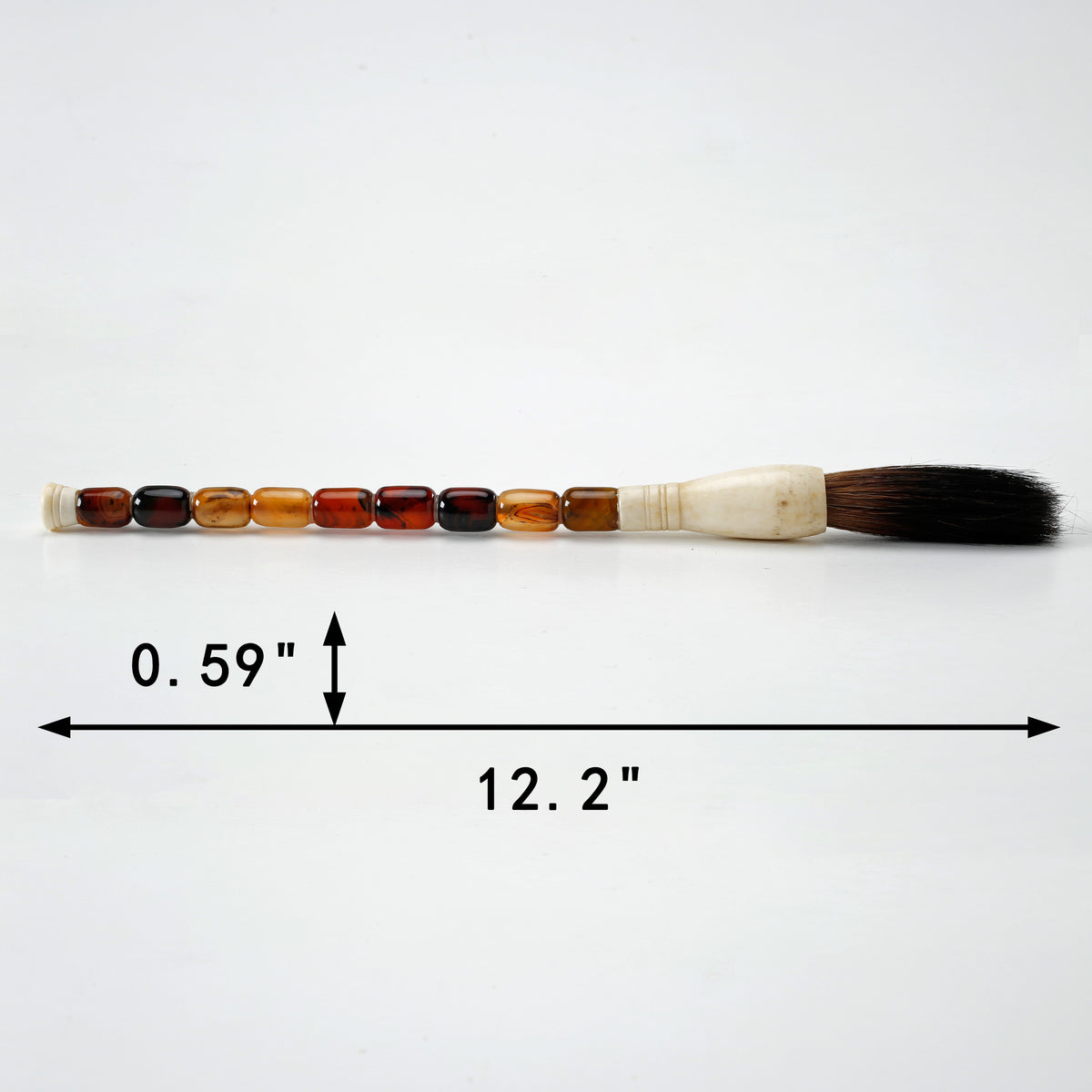 Approx.13" Amber agate beads calligraphy brush