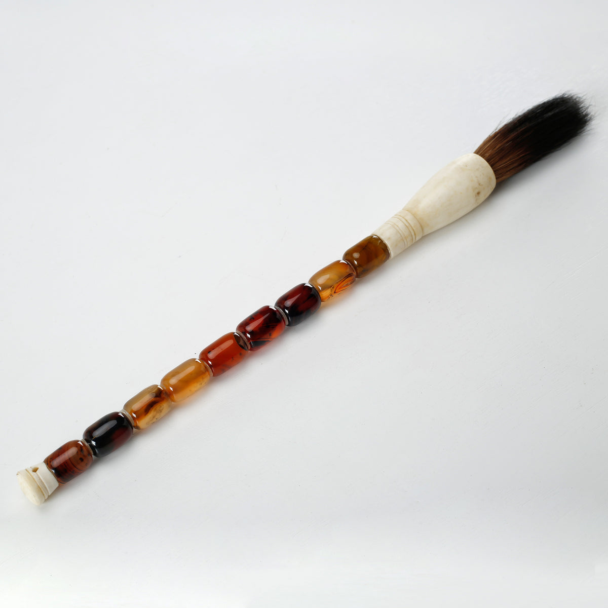 Approx.13" Amber agate beads calligraphy brush