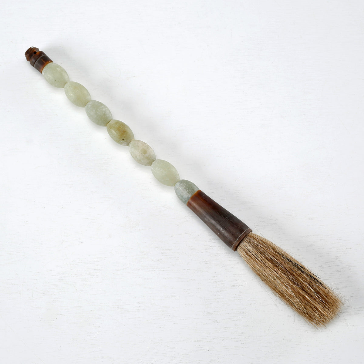 Approx.9"Oval shaped light green jade calligraphy brush
