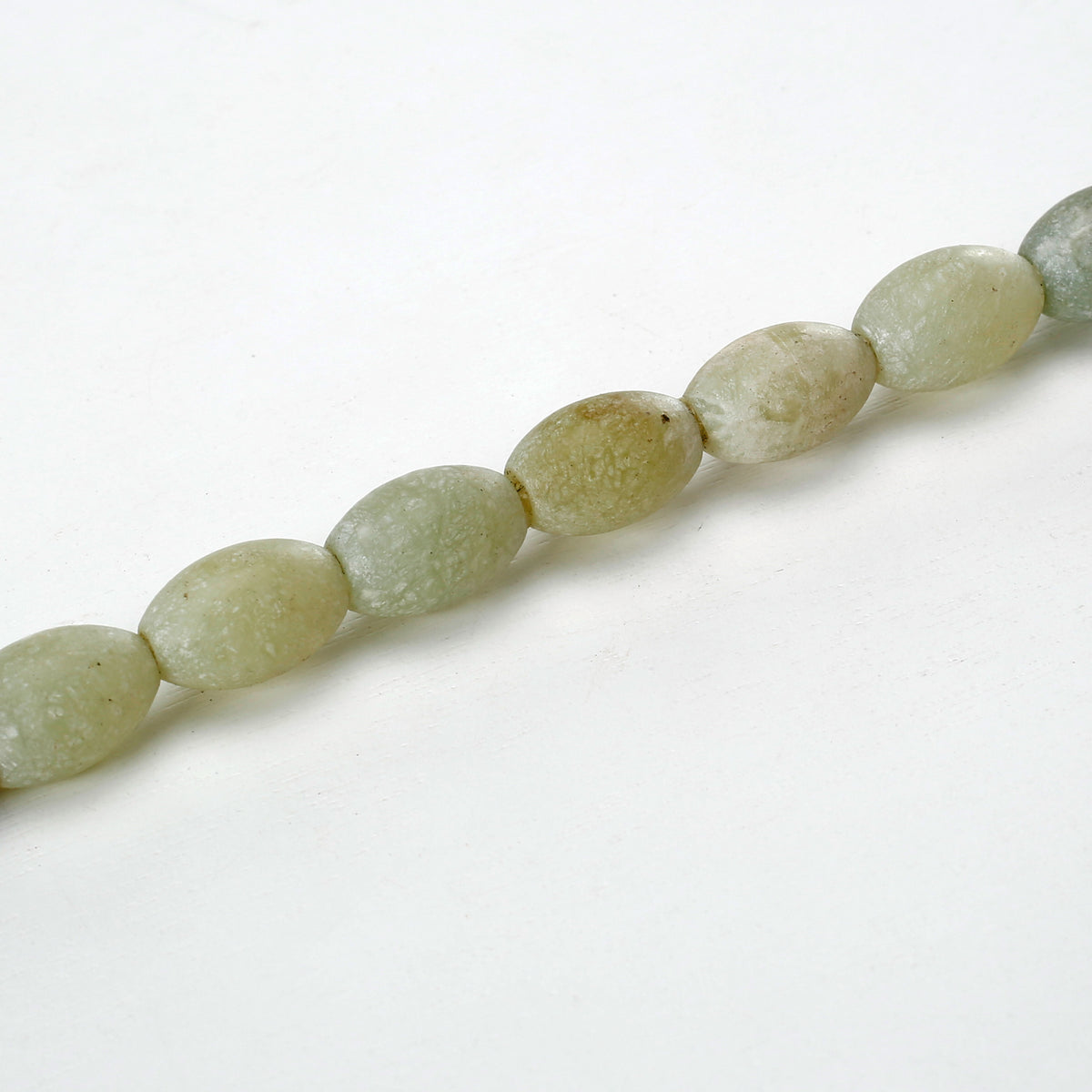 Approx.9"Oval shaped light green jade calligraphy brush